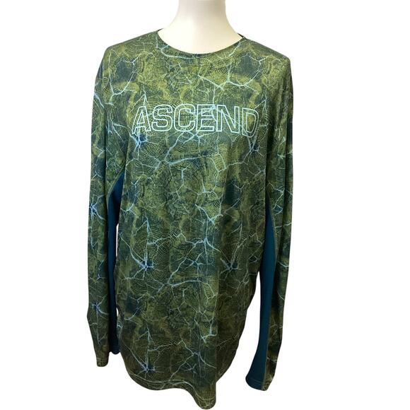 Ascend Mens Large Long Sleeve Athletic Polyester Blend Shirt Top Sportswear - Picture 1 of 5